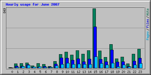 Hourly usage for June 2007