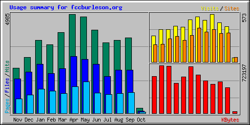 Usage summary for fccburleson.org